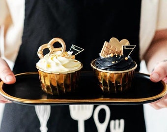 Decorative Border Cupcake Liners: Gold, Silver, Rose Gold - 50 Count