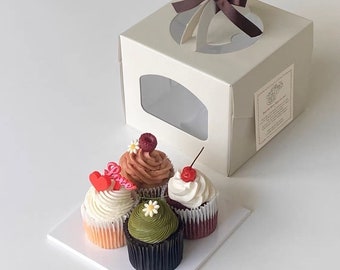Cajas para pasteles con asas y bases para pedidos de panadería - Juego de 5 (6 unidades)