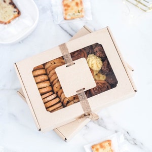 Corrugated Cardboard Bakery Boxes/Cake Boxes/Cookies Boxes/ Gift Boxes with Transparent Window and Lid-8.9 x 6.1 x 2 ''-Set of 3