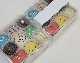 20 Scatole Portatorta Con Finestra Trasparente E Adesivi, 22,9x22,9x7,6 Cm, Bianche, Per Biscotti E Pasticcini