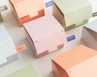 Bakery Boxes/Pink/Orange/Light Blue/Light Green Bakery Boxes/Cake Boxes/Cookies Boxes/Gift Boxes/ - Treat Boxes - 4 x 4 x 3''-Set of 10