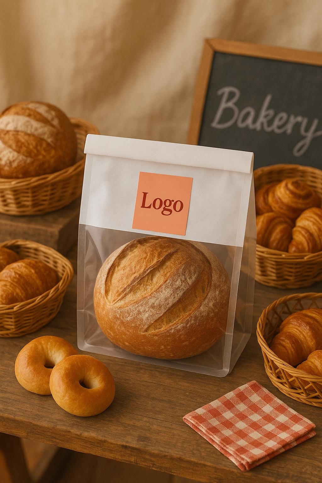 50 Stück Kraftpapier-Brotverpackungsbeutel, Große Produktbild-Vorschau 4