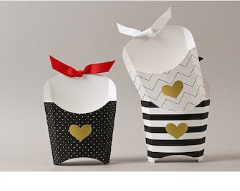 48 Gold Heart Stickers: Wedding & Party Favor Seals (1" x 1.5")