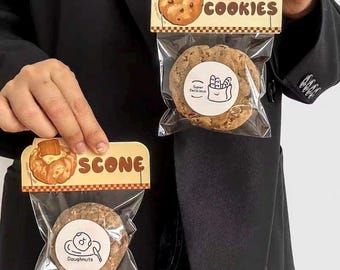 Cookie Packaging Bags with Header Cards for Bakery Treats and Small Business Orders