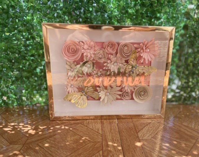 5x7 personalized pink shadow box 3D roses Personalized gift Etsy