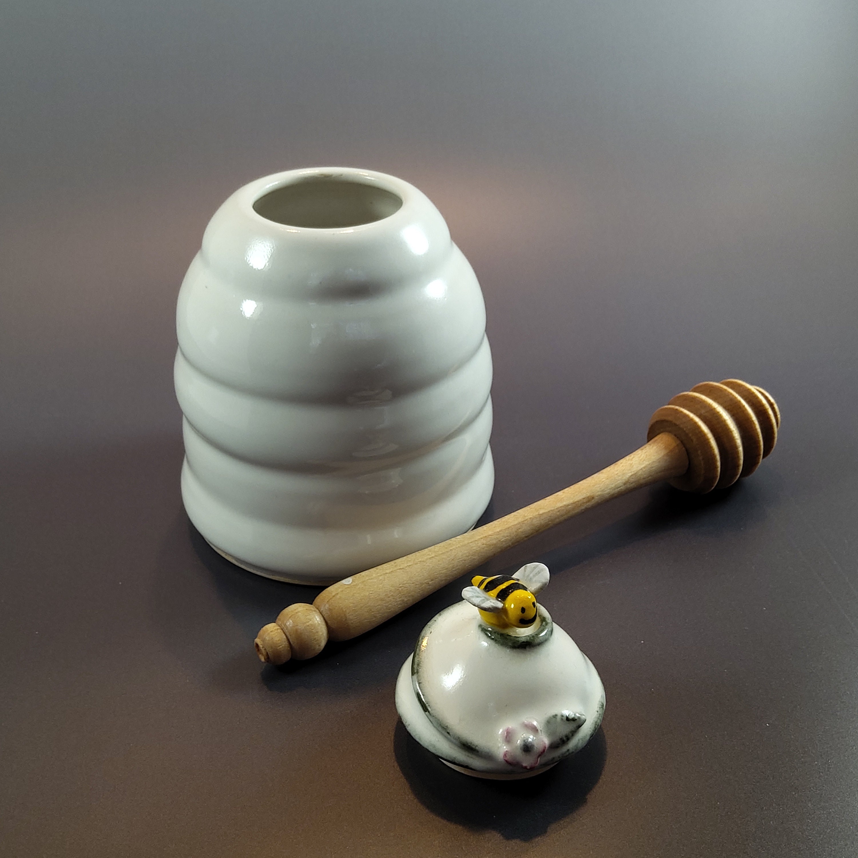 Handmade pottery honey jar Etsy