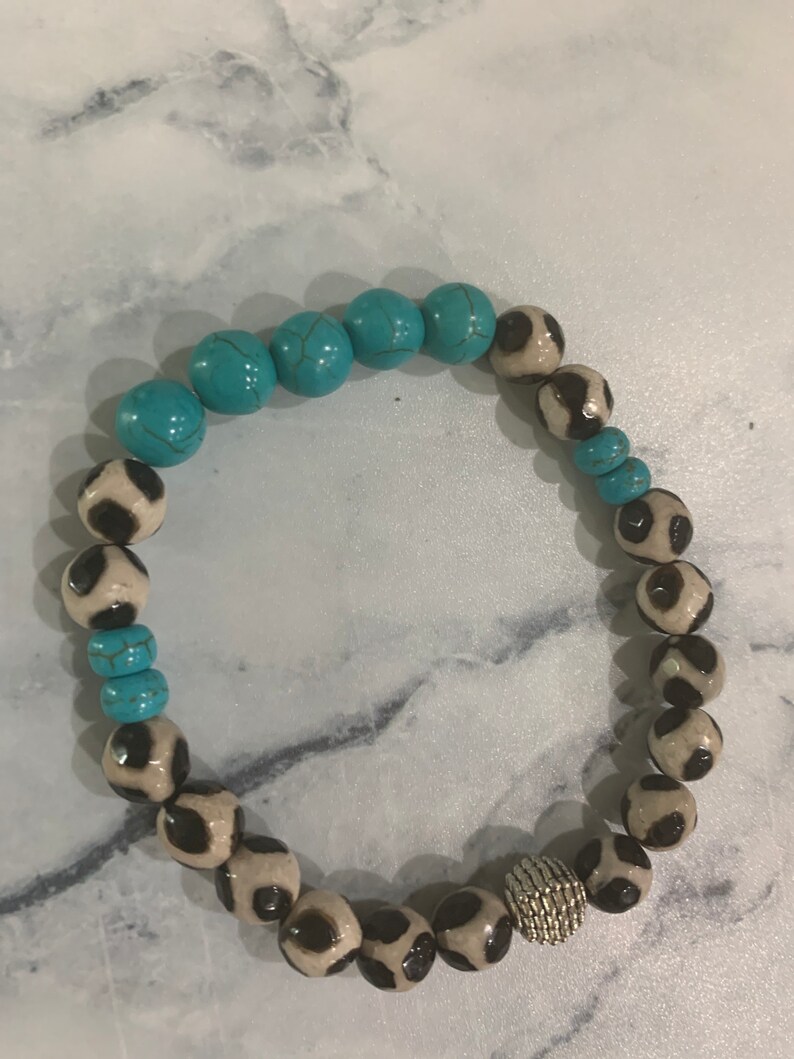 Gemstone Bracelet Turquoise and Agate