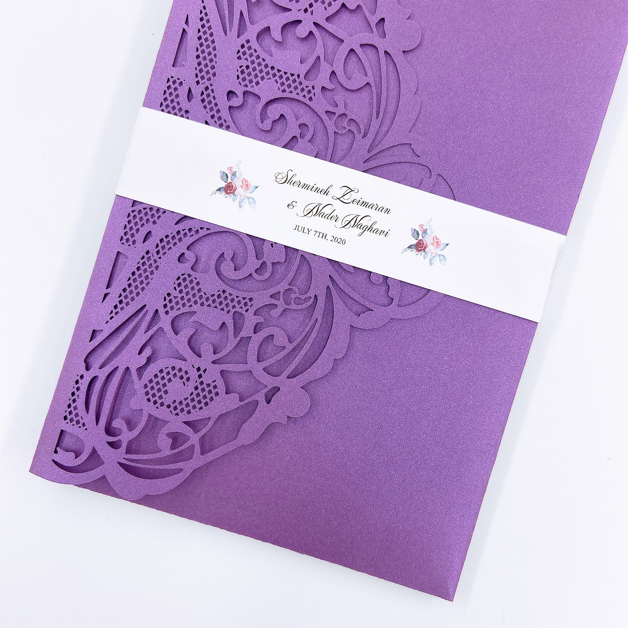 Purple Quinceanera XV Laser Cut Invitation With RSVP Card Etsy