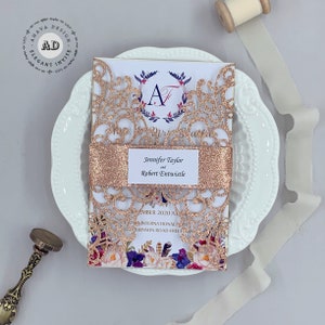 Glitter iPhone gouden laser gesneden bloemen uitnodiging, prachtige laser nodigt uit voor bruiloft, mis XV Anos Sweet 15 {gratis oneindig ontwerp voor betaling}
