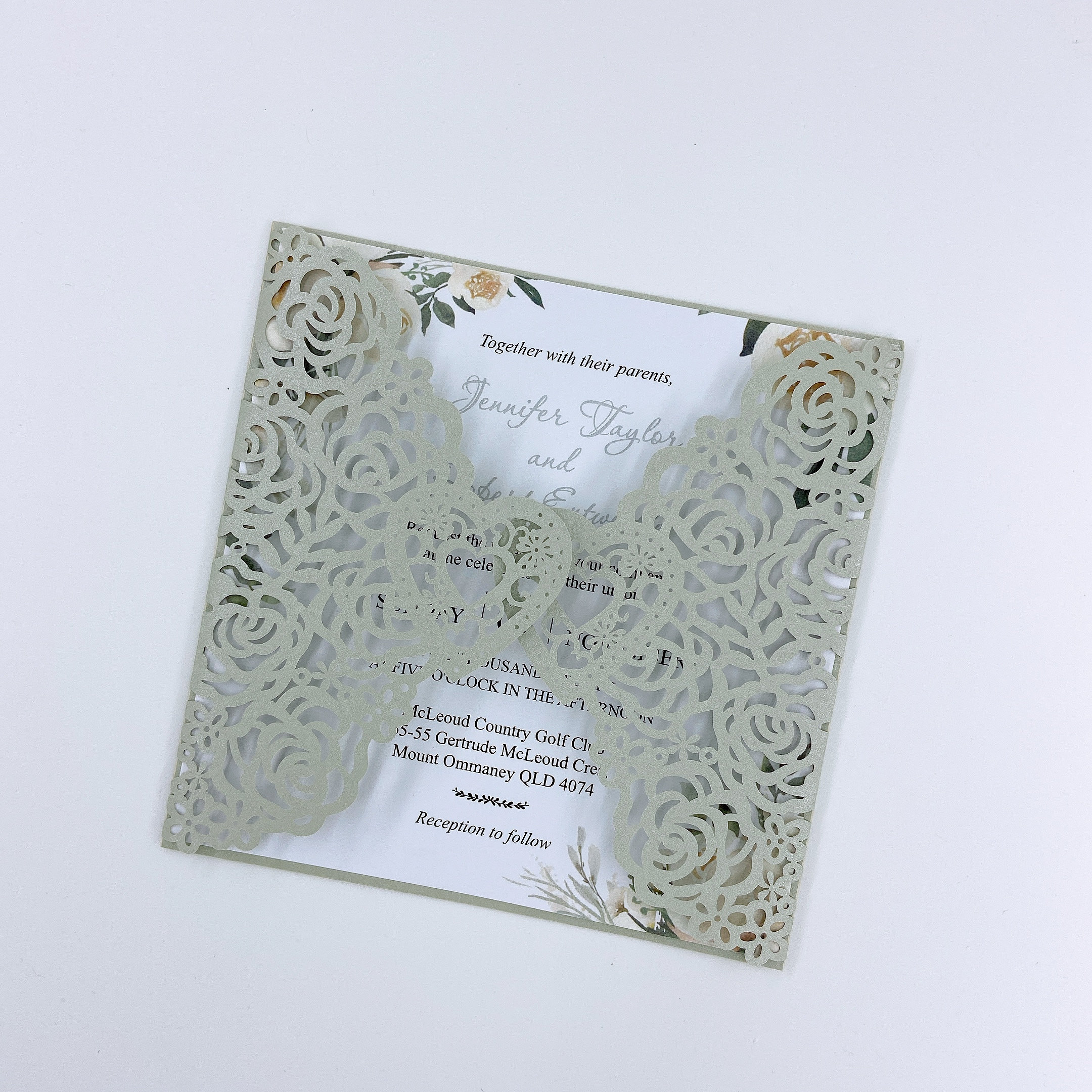 Silver Wedding Invitation With Customized Insert& Monogram | Etsy