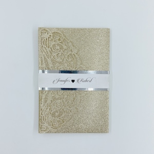 Champagne Gold Glitter Gatefold Laser Cut Quinceanera Quince Sweet Sixteen XV Invitaciones Boda Invitaciones a La Boda Gratis Infinito