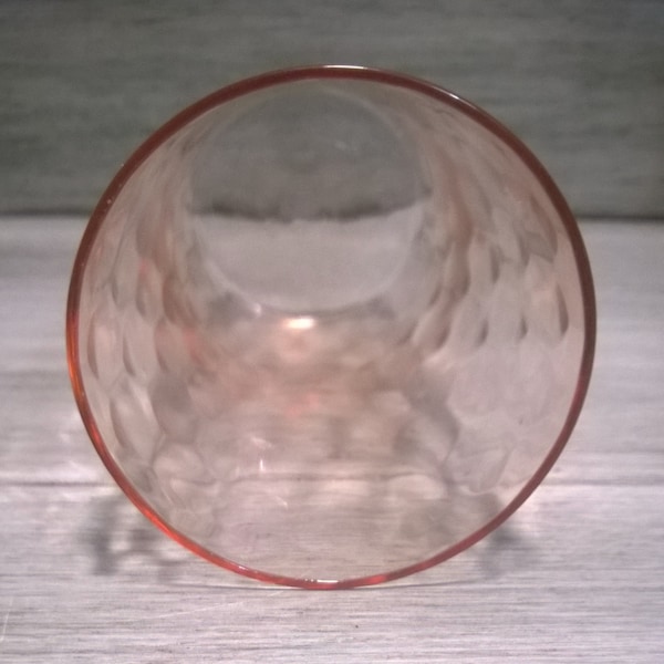 Hex Optic Pink by JEANNETTE - Depression Glass - 12 Oz Flat Tumbler - Pressed Patterned Glass - Actual: 1928 - 1932 - Replacement