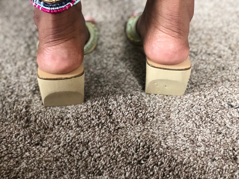 Vintage Beaded slide in heels
