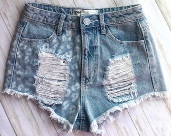 cheetah jean shorts