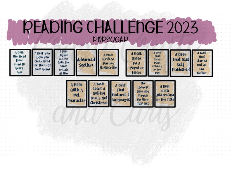 2023 Popsugar Reading Challenge PDF for Digital Reading Etsy