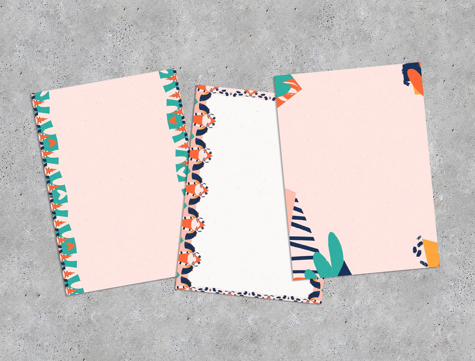Printable Bordered Paper Instant Download Set of 6 Paper To