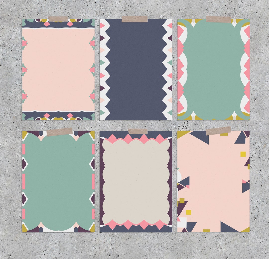 Printable Bordered Paper INSTANT DOWNLOAD Set of 6 Paper to - Etsy
