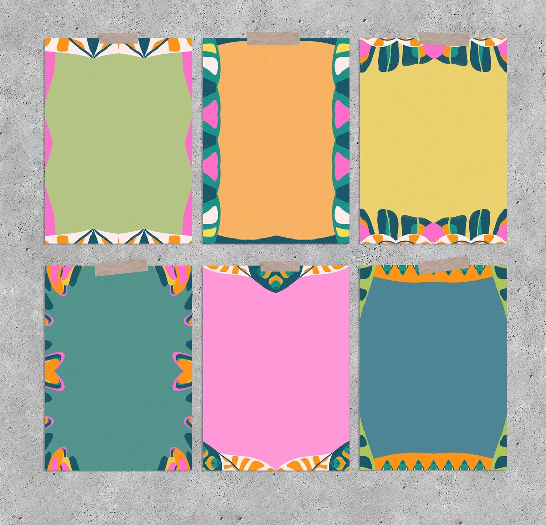 Printable Bordered Paper INSTANT DOWNLOAD Set of 6 Paper to - Etsy