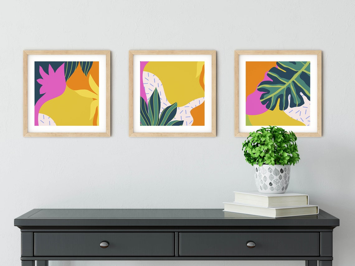 Set of 3 Art Prints SQUARE Instant Download Printable Wall - Etsy