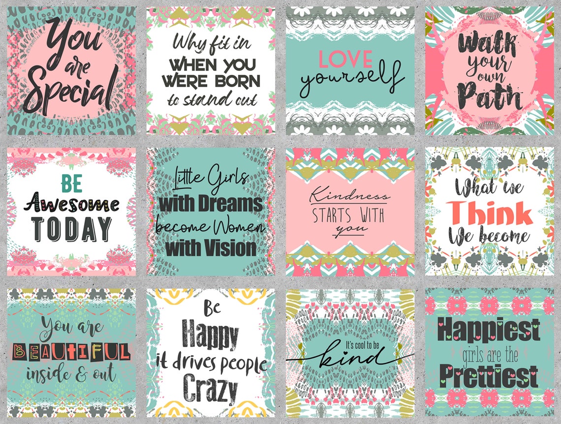 12 Printable Tween Affirmations Cards INSTANT DOWNLOAD | Etsy