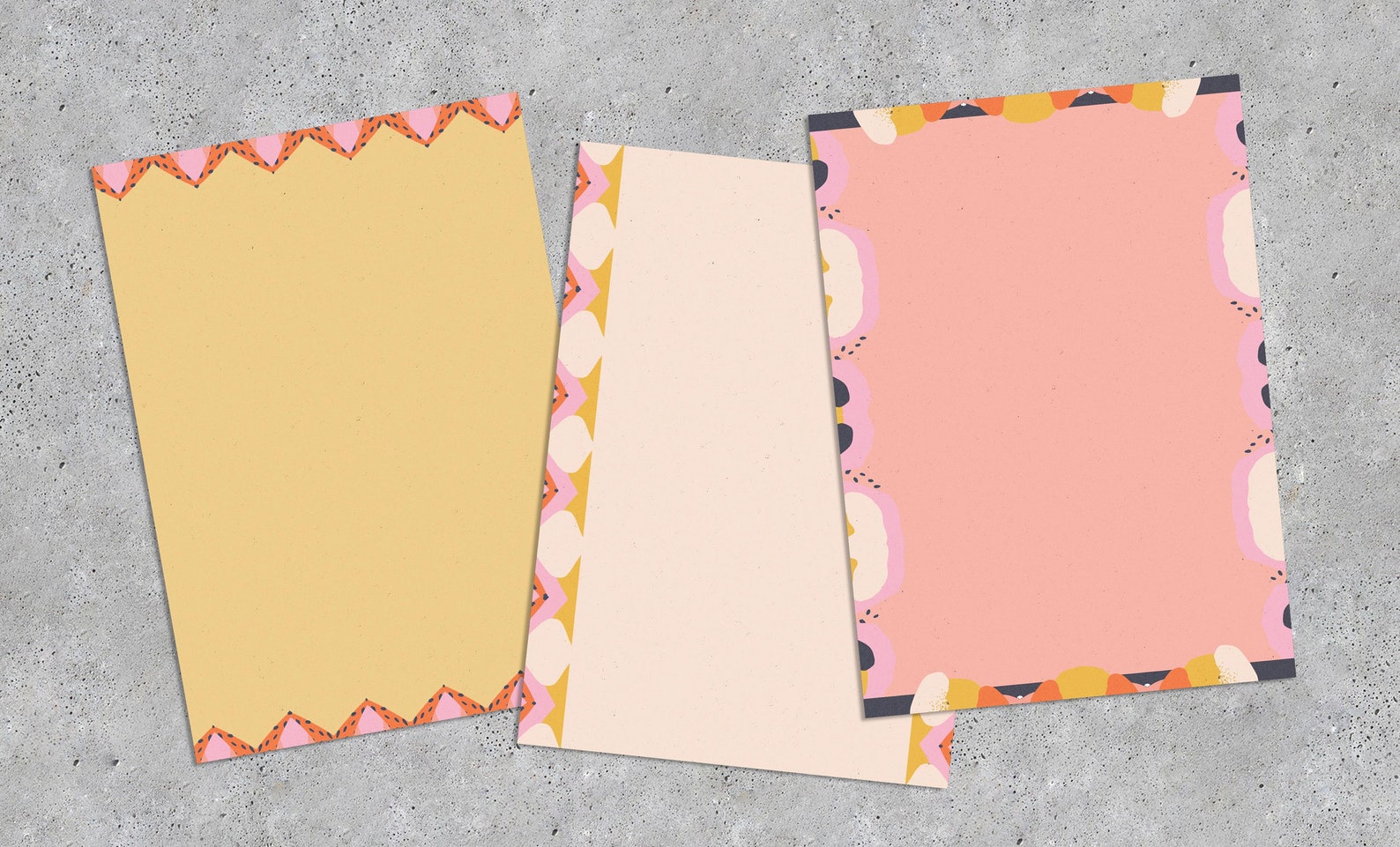Printable Bordered Paper Instant Download Set of 6 Harmony