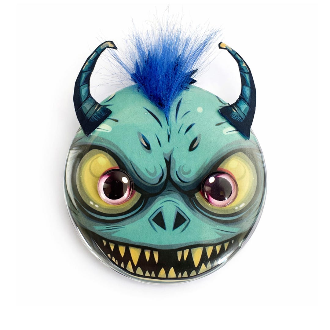 Vinnie Groanbull Monster Magnet or Badge | Quirky Creepy Character Art ...