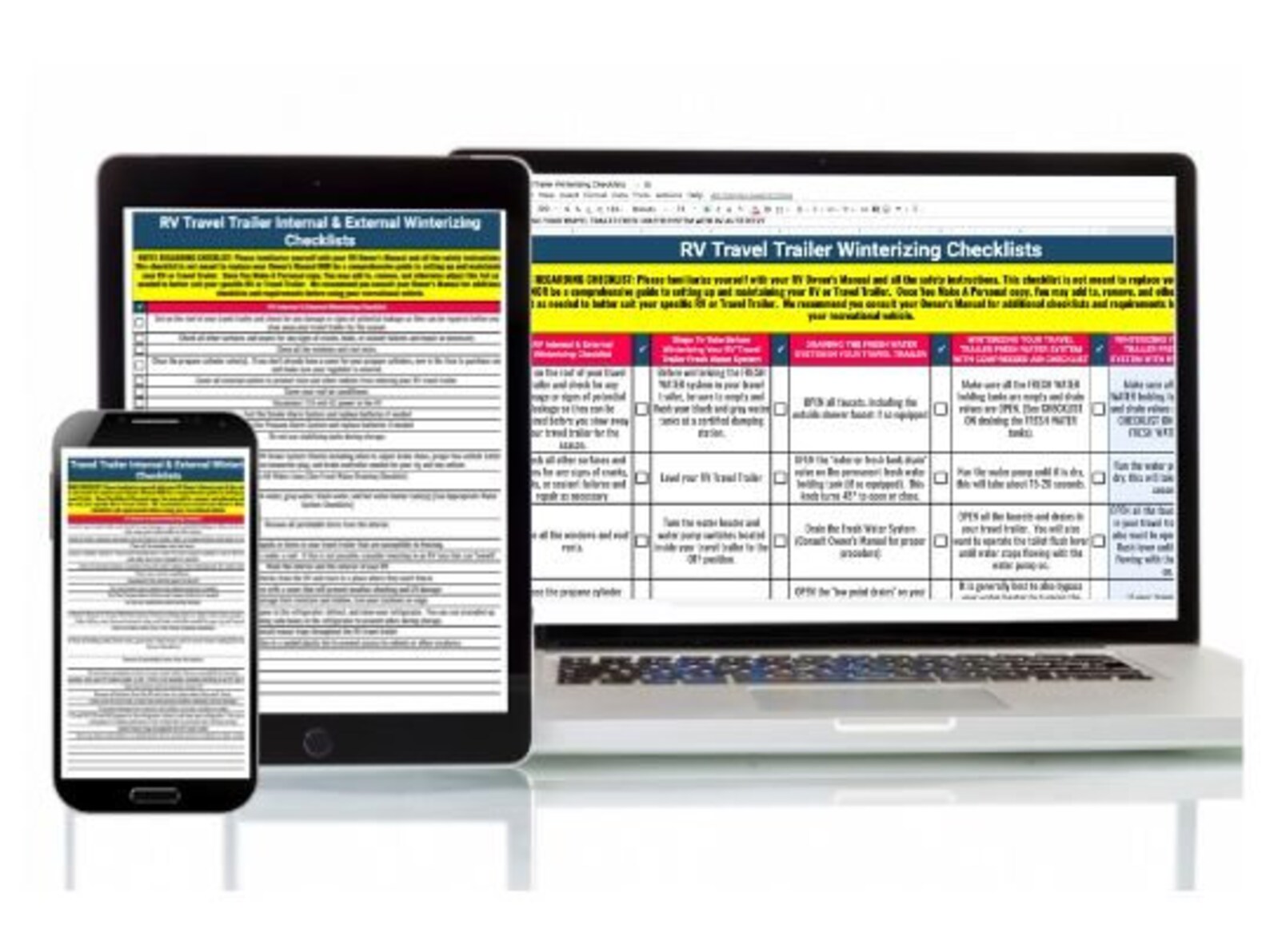 RV Checklist Spreadsheets [editable & Printable] - Etsy