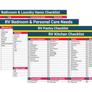 RV Packing Checklists Printables PDF- 4 Total Packing Lists!! - Etsy