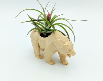 Grizzly Bear Planter, air plant holder, indoor planter, Succulent decor, nursery decor, 3d Printed, Succulents, Air plants, planter