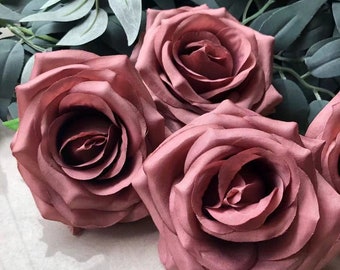 10-100pcs Artificial Flowers Dusty Rose Fake Roses for DIY Wedding Bouquets Centerpieces Arrangements Party Baby Shower