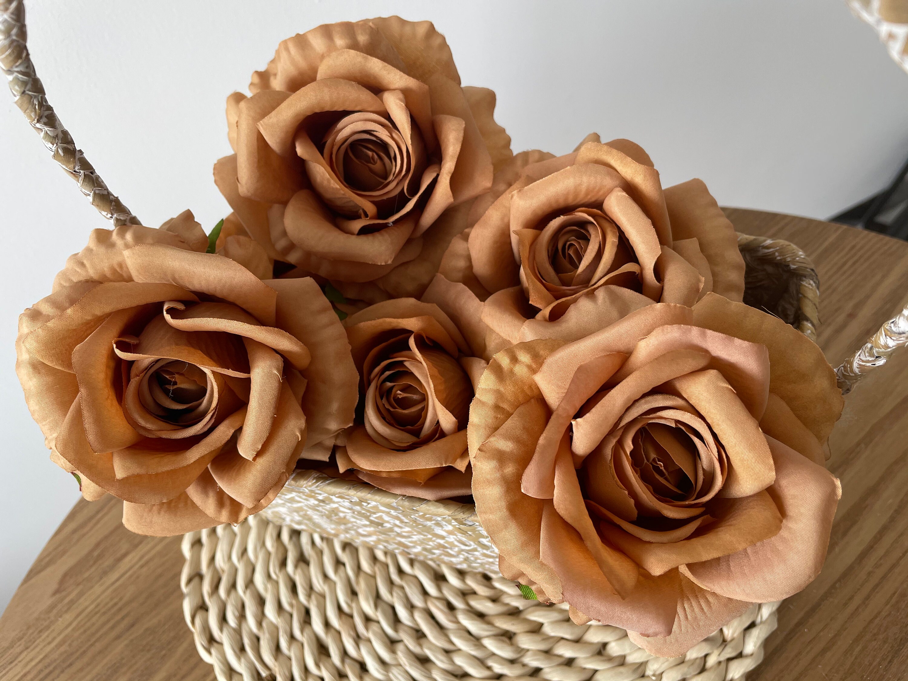 10100pcs Toffee Artificial Rose Head Silk Brown Flowers Head Etsy Canada