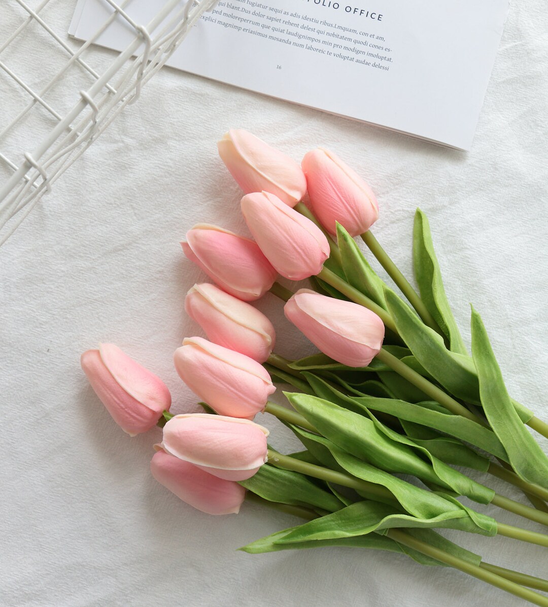15 Tulipani Artificiali In Seta | Steli Di Tulipani Finti Per Bouquet Fai Da Te, Decorazione Casa, Matrimonio, Realistici Al Tatto - 6