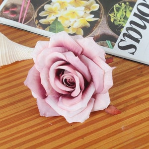 Mauve Flowers Head ONLY , Mauve Wedding, Sage Green Color Artificial Rose Heads , 10cm Olive Flower Head, Faux flowers 10-100pcs