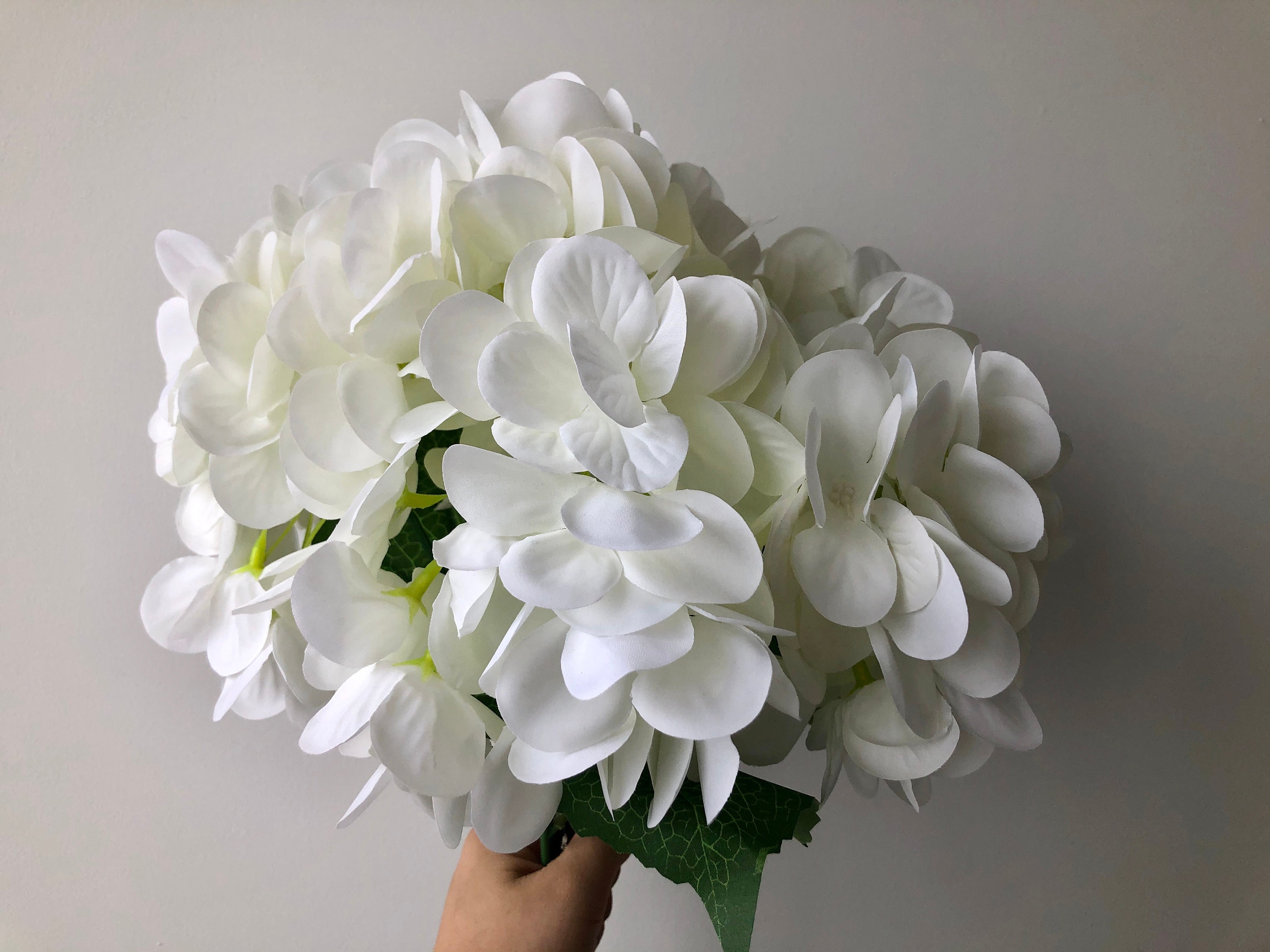 Seda artificial Hydrangea Flores Grupo hortensia blanca con | Etsy