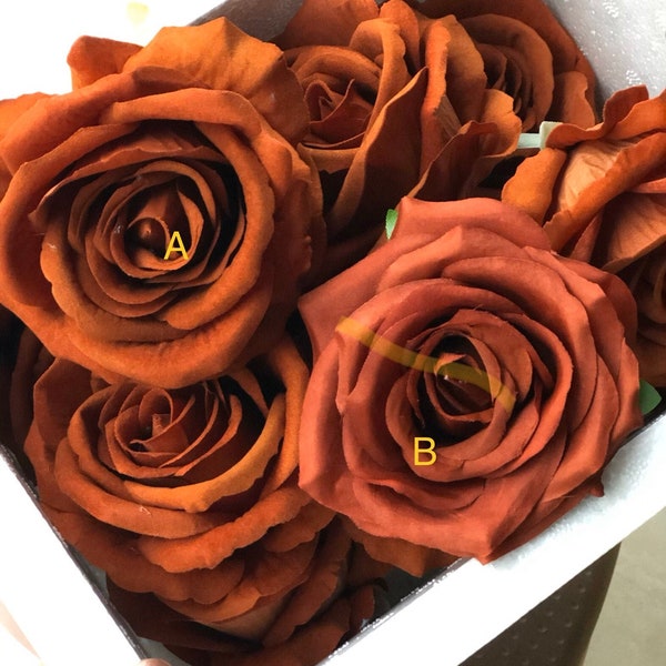 10-100Stk Rost Orange Rosen Modell B Orange Rosen Kopf für DIY Hochzeitssträuße Centerpieces Brautparty