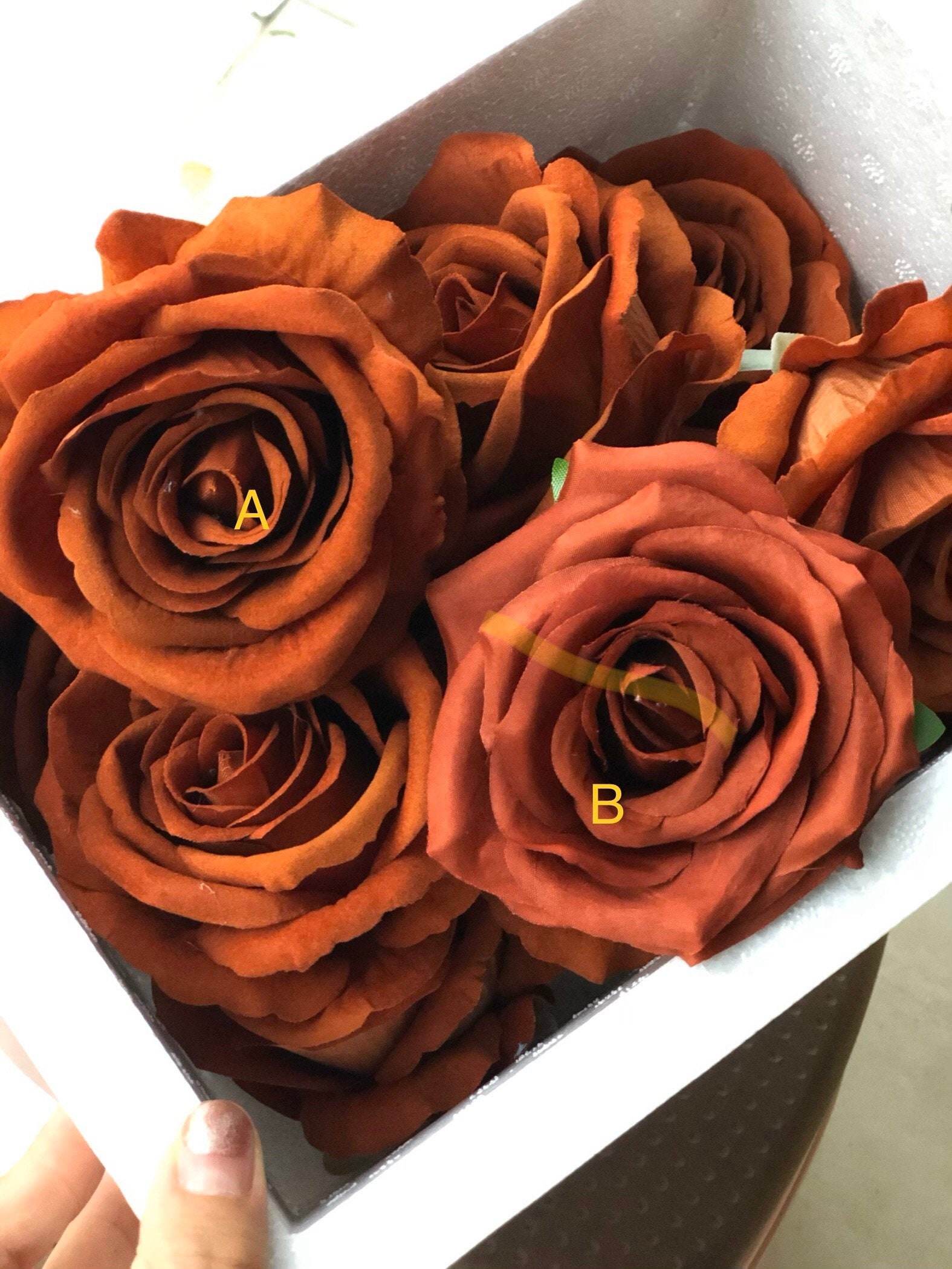 10-100pcs Rust Orange Roses Model B Burnt Orange Rose Head for | Etsy