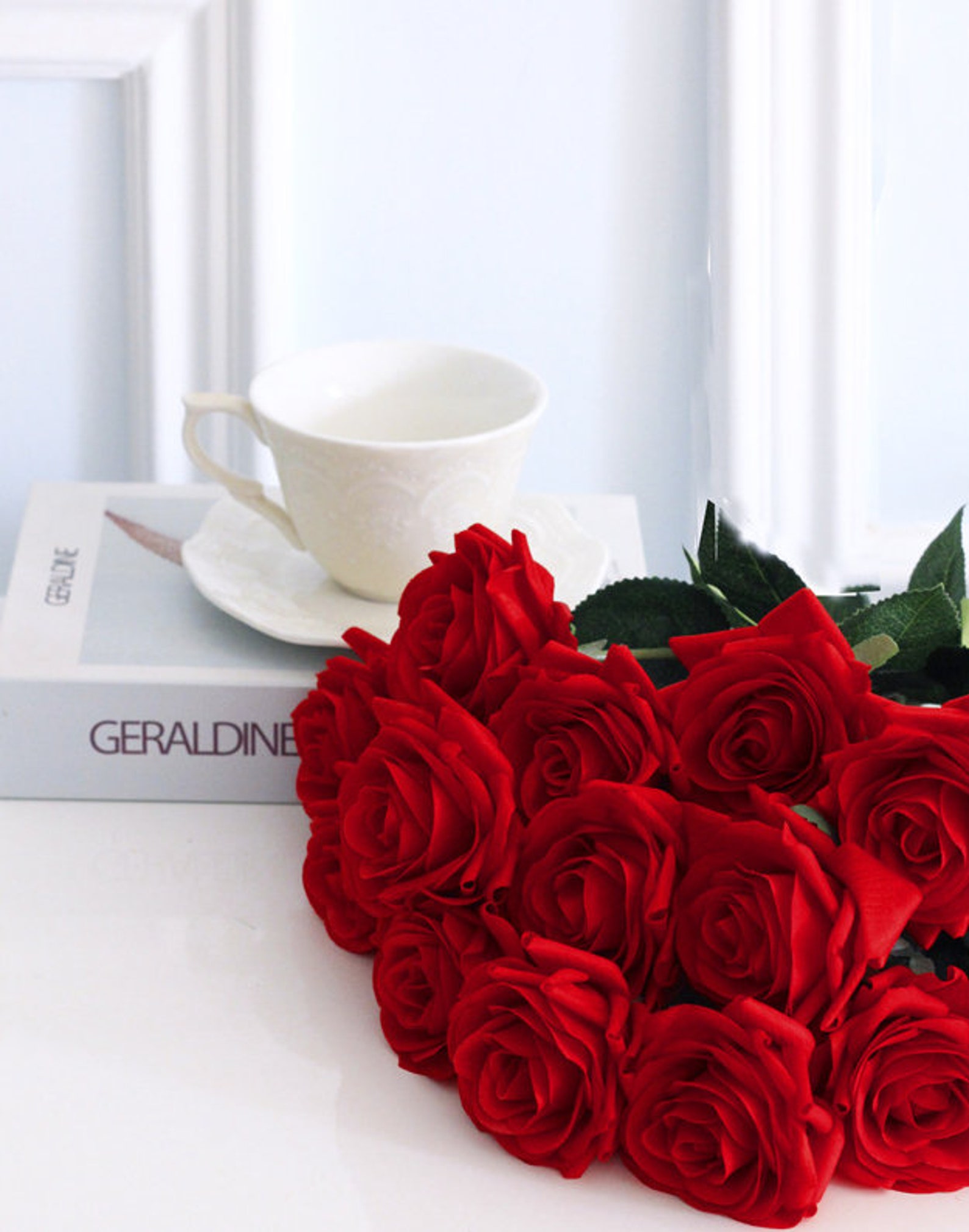 Real Touch Rose 20pcs High Quality Artificial Rose Rose With Etsy