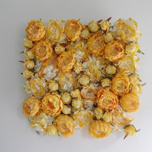 Flower Panel Artificial Peony Floral Backdrop 50x50cm (19&quot;x19&quot;) Trellis Privacy Hedge Wedding Photo Photography Background
