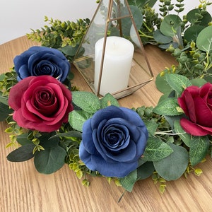 10-100pcs Navy Artificial Rose Head Silk Burgundy Flowers Head Wholesale Wedding Flowers, Artificial Rose Heads , 9cm Flower Head