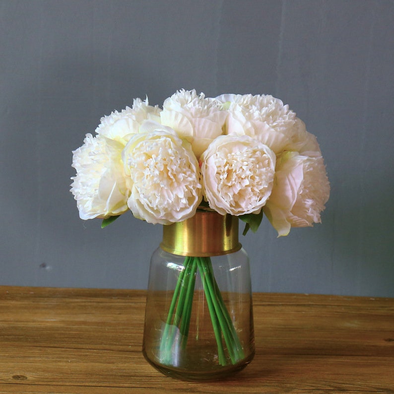 5 Heads Artificial Peonies Bouquet Silk Peony Bouquet Quality Etsy