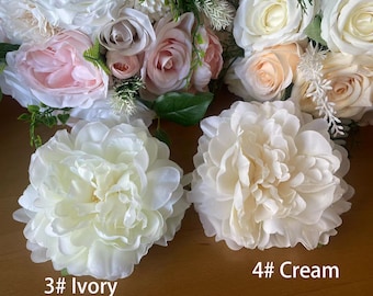 14 CM Sztuczna jedwabna głowa piwonii Sztuczne kwiaty piwonii z łodygami Hurtowa sztuczna kucyk do bukietów DIY Craft Home Wedding Decor DIY