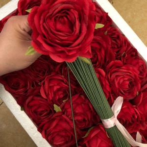 20-100pcs Tallos de flores artificiales adecuados para todas las flores Cabeza en mi tienda, tallos hechos a mano, tallos de flores de bricolaje para centros de mesa 25CM