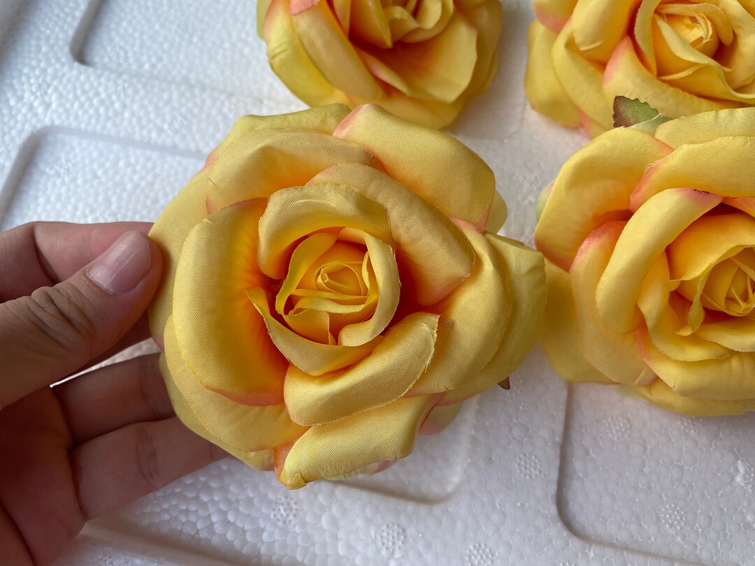 10100pcs High Quality Yellow Silk Roses Artificial Flowers Yellow