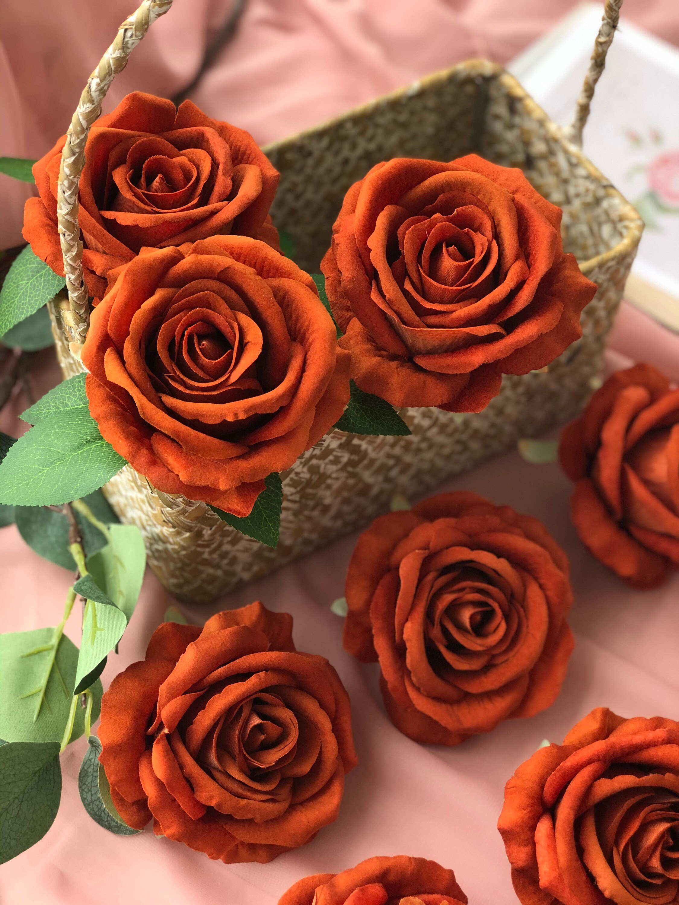 10pcs Rust Orange Flowers Head Rust Wedding Flowers Etsy