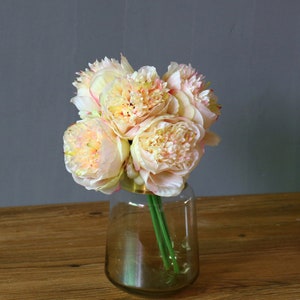 5 Heads Artificial Peonies Bouquet Silk Peony Bouquet Quality Wedding ...