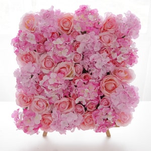 Flower Panel 19&quot;x19&quot; Party Birthday Decoration Wedding Photography Backdrop Artificial Rose Floral Wall Party Arrangement