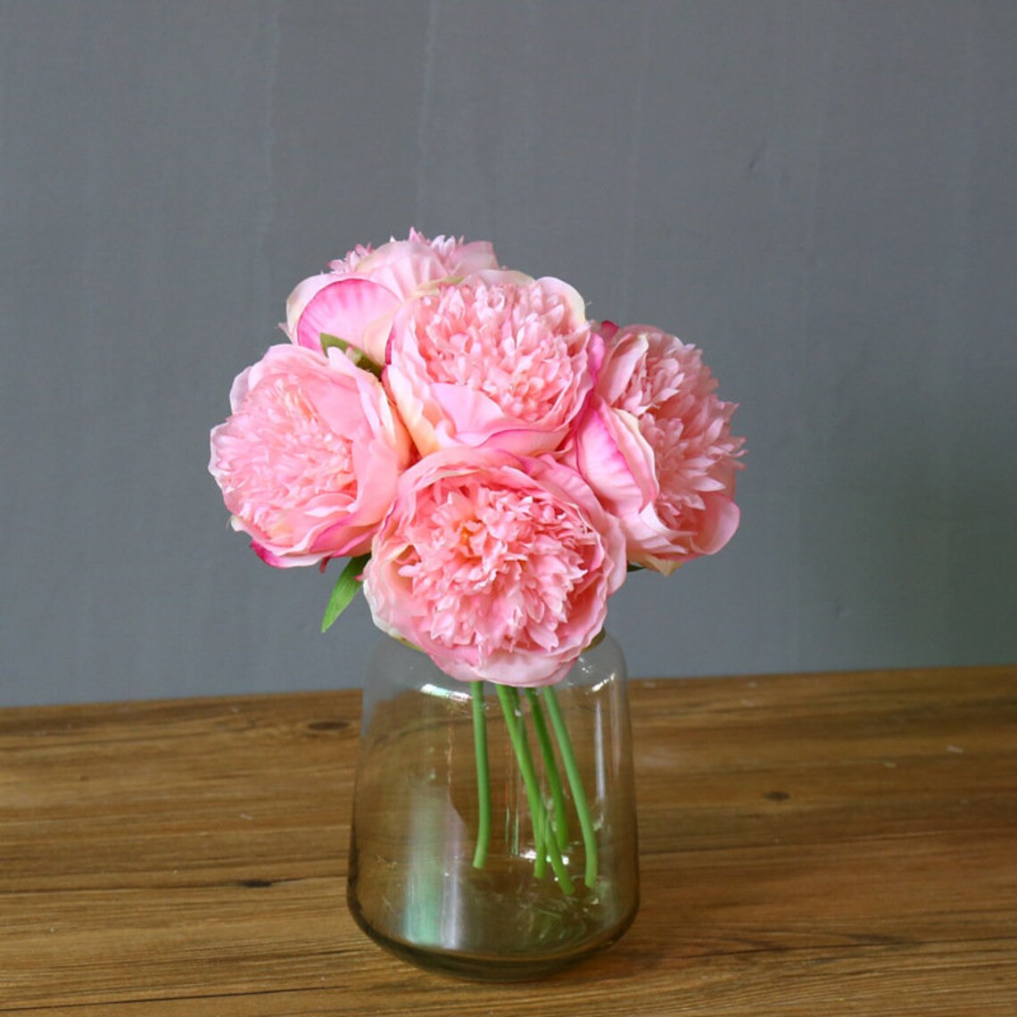 5 Heads Artificial Peonies Bouquet Silk Peony Bouquet Quality Etsy