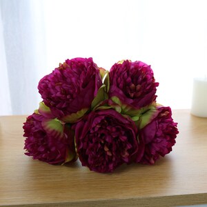 5 Heads Artificial Peonies Bouquet Silk Peony Bouquet Quality Wedding ...