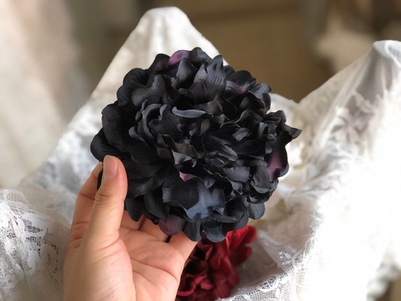 Schwarze Kunstblumen 10-50Stk Künstliche Pfingstrose Blumenköpfe mit Stielen 5.12inch für Hochzeitssträuße Centerpieces Home Decor