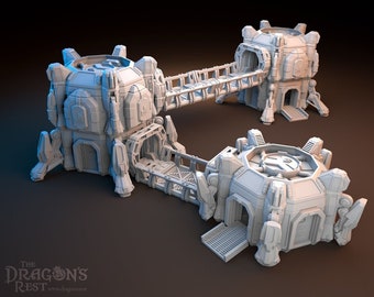 Outpost Origins Hub Sci-Fi Modular Terrain Set 28mm | Dungeons and Dragons | DnD | Starfinder | Battletech | SW Legion | Wargaming